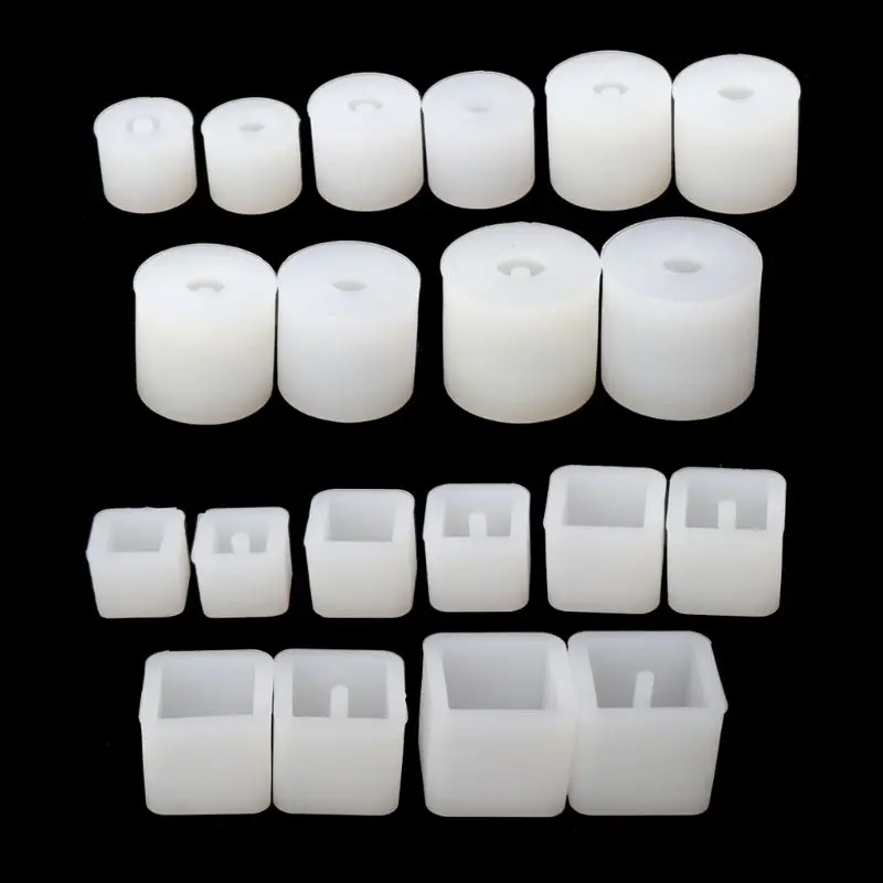 Type C 20 шт Силиконовые Круглые Квадратные бусины DIY прессформы для изготовления ювелирных изделий из смолы - Цвет: Type C