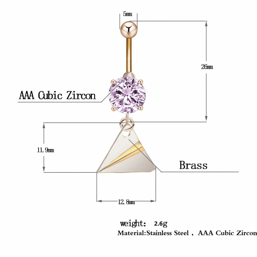10 шт. Новые Треугольные формы висячее кольцо на пупок живота Панк Геометрия