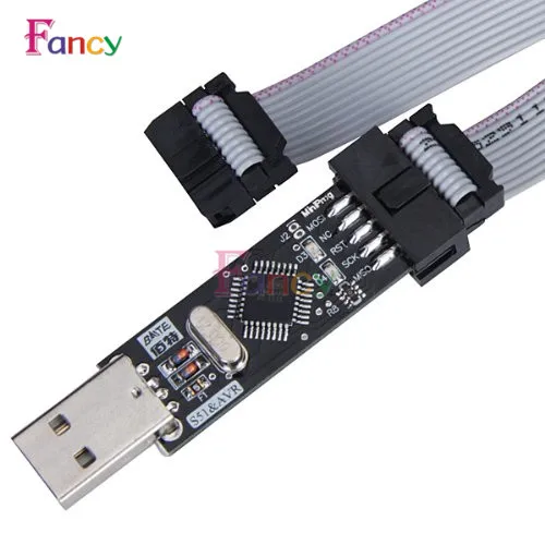 USB ISP программатор USBasp 3 В/5 В ATMEGA8 ATMEGA128 новый + 10-контактный провод поддержка Win7 64
