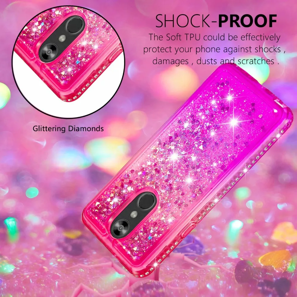 Роскошные Динамическая жидкость плавающие блестки Алмазный чехол для телефона LG