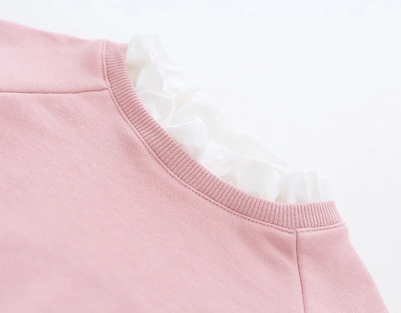 Толстовки для девочек с воротником оборками коллекция 2018 года осенне-зимняя