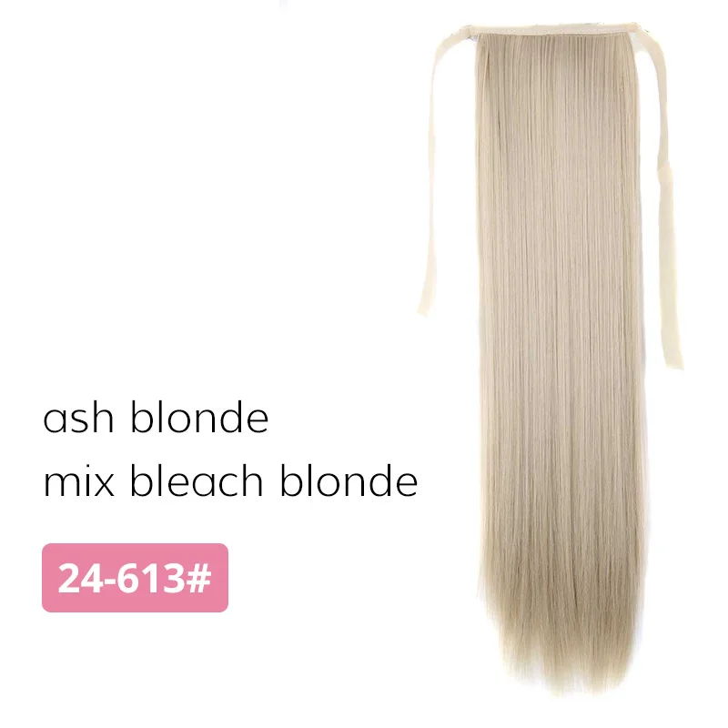 24-613 Doris beauty 22 дюйма накладной хвост шнурок длинный прямой зажим накладные волосы синтетические волосы для наращивания женские термостойкие - Цвет: 24-613