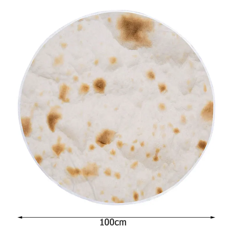 Fiber 100cm Одеяло Tortilla, комфортное одеяло для еды, одеяло для закусок, одеяло с узором Tortilla, квадратная форма для автомобиля, офиса - Цвет: Fiber 100cm