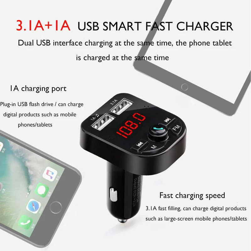 JINSERTA Bluetooth FM передатчик свободные руки Автомобильный MP3 плеер u диск TF аудио
