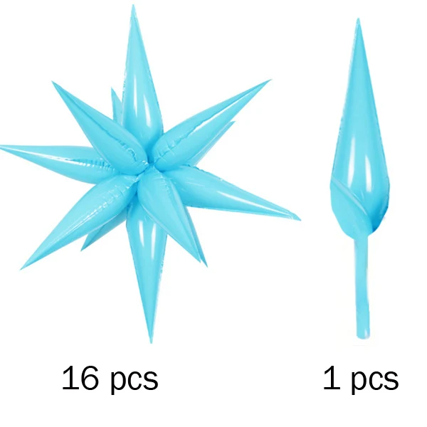 light blue 16 шт./лот, взрывающаяся звезда, большие размеры, вечерние украшения, капли воды, светильник, фольгированные шары, сделай сам, Свадебный рынок, рекламные реквизиты - Цвет: light blue