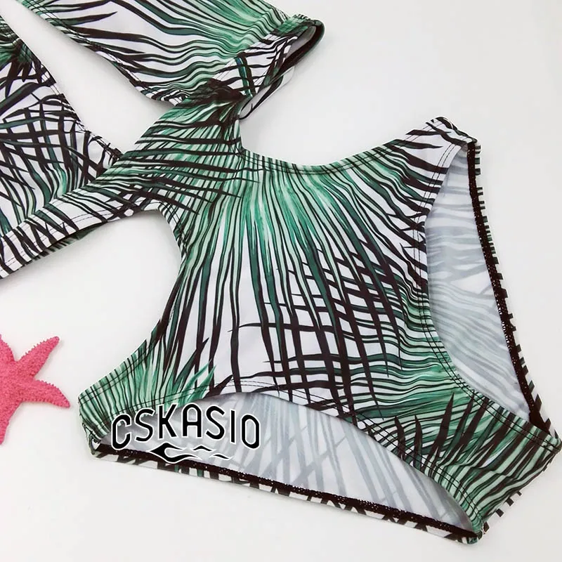 Женский раздельный купальник Maillot De Bain бразильский с вырезами в виде пальм и