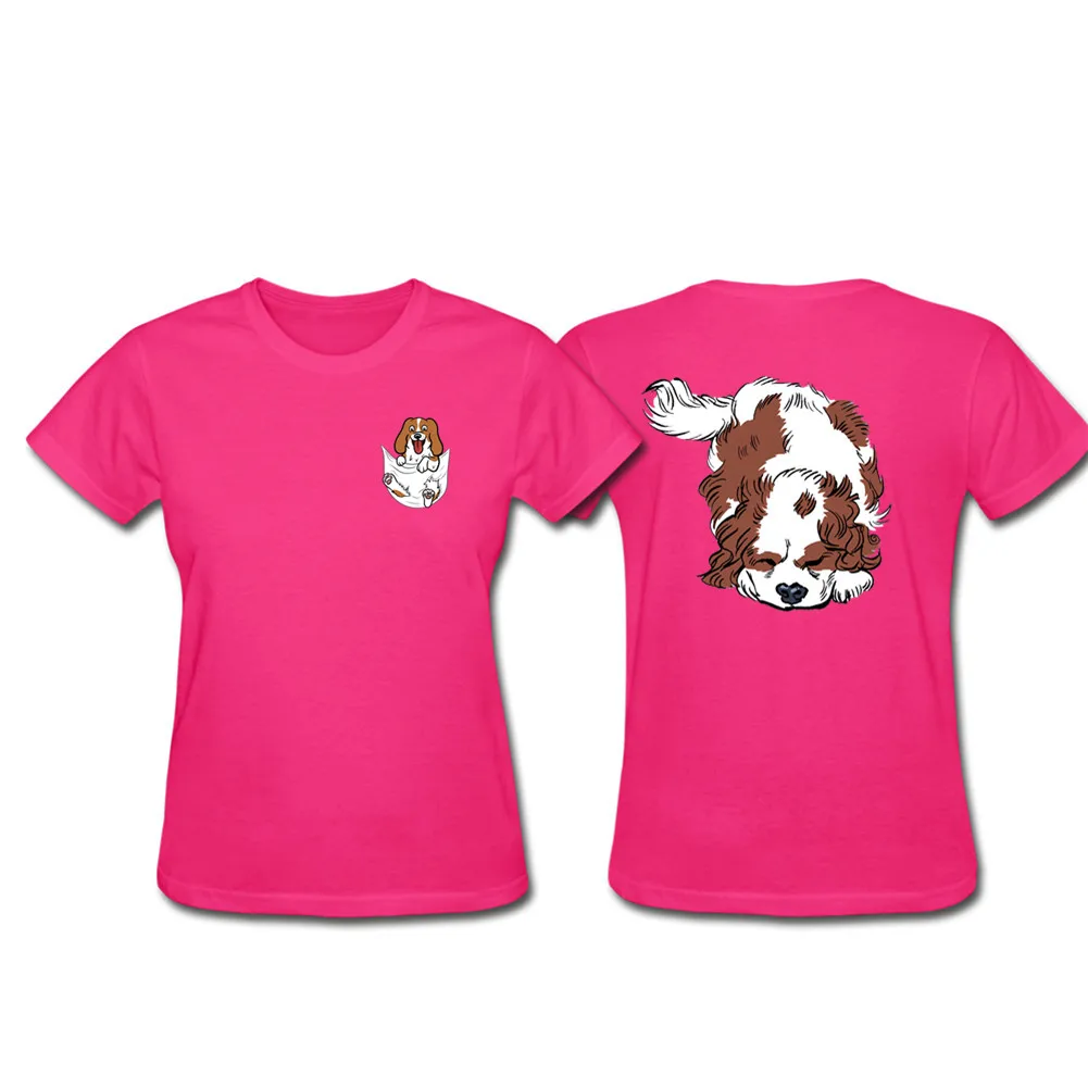 Кавалер Кинг Шарль спаниель 2019 женская футболка с круглым вырезом и коротким