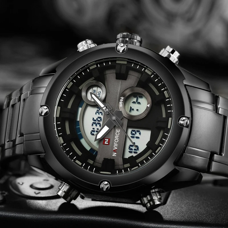 NAVIFORCE Элитный бренд часы для мужчин Военная Униформа водостойкий светодиодный