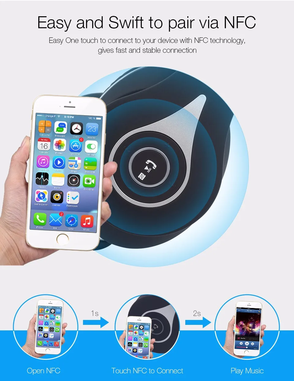 August EP640 беспроводные Bluetooth-наушники с микрофоном, NFC, aptX для смартфона, компьютера, ТВ с возможностью одновременного подключения к двум устройствам