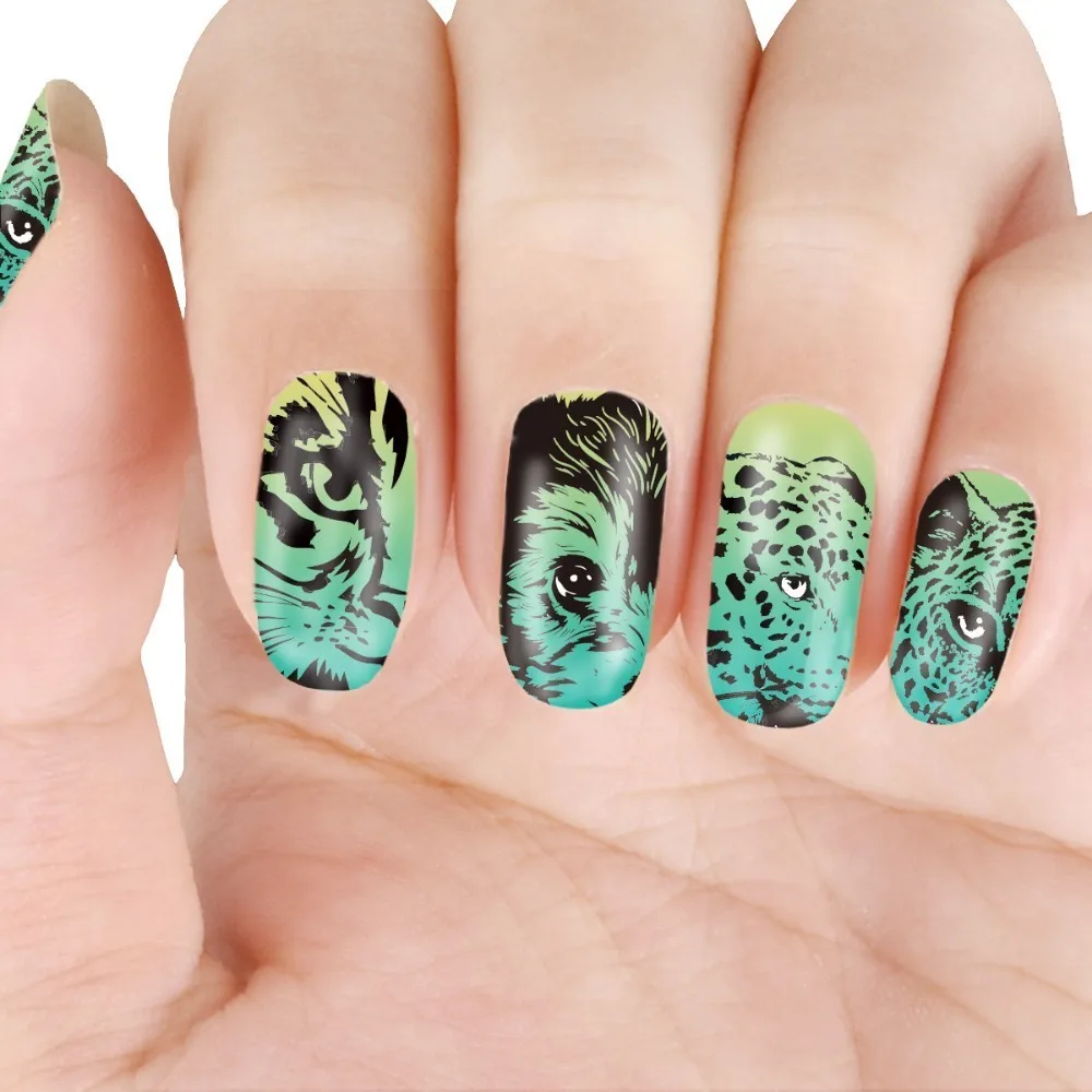 1 Pc 6*6 Cm Square Nail Mold Nail Stamping Plate Template Cat Tiger Leopard Eye Manicure Nail Stamping Plates Nail Art