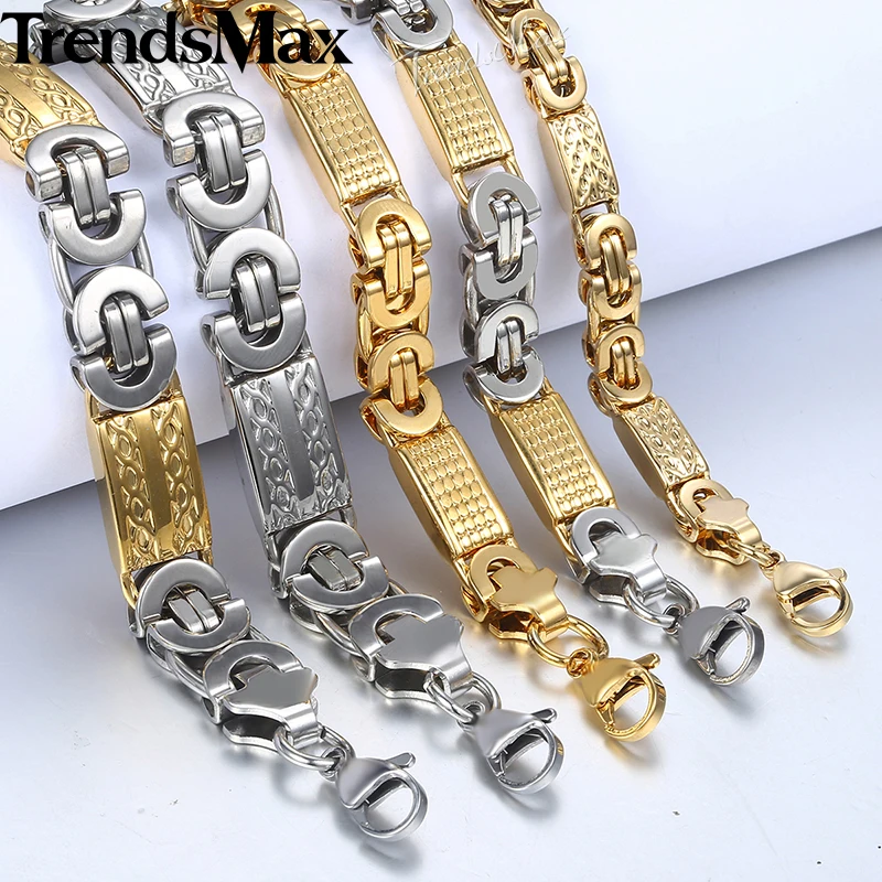 Мужские браслеты в стиле хип хоп золотые византийские звенья браслет из