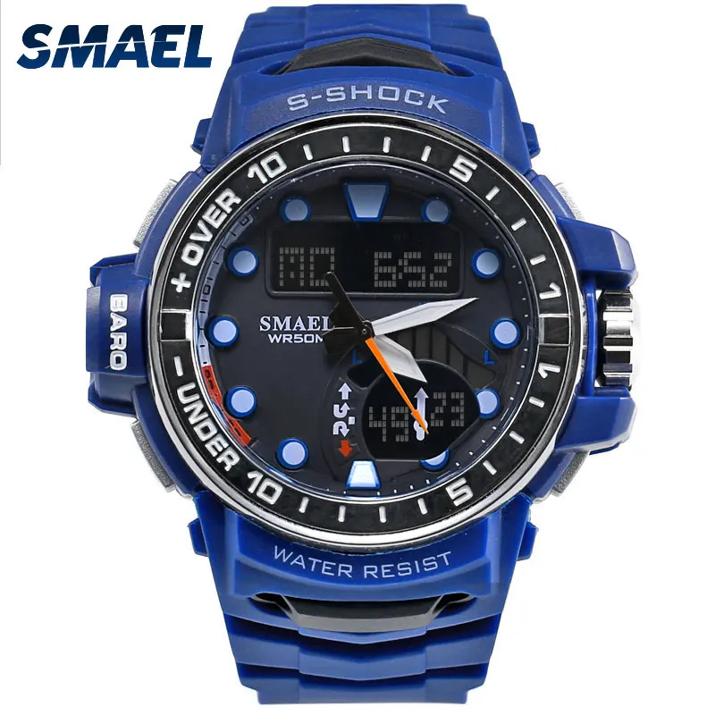 Спортивные мужские часы с двойным дисплеем специальная марка до 5 АТМ Высокая