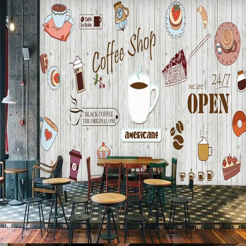 Dropship Colomac Kitchen Wallpaper The United States Coffee Cake Restaurant Papier Peint Mural Wall Papers Home Decor | Обустройство