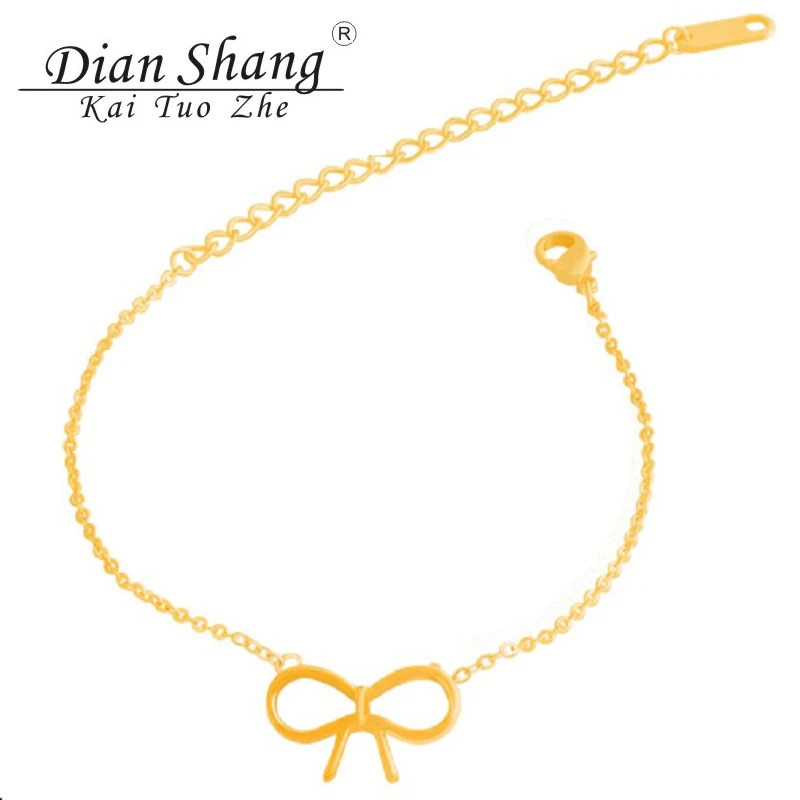 DIANSHANGKAITUOZHE 10Piece Gold Vintage Bownot Bracelets For Women Girls Cute Hand Chain Knot Femme &amp Bangles Bff | Украшения и