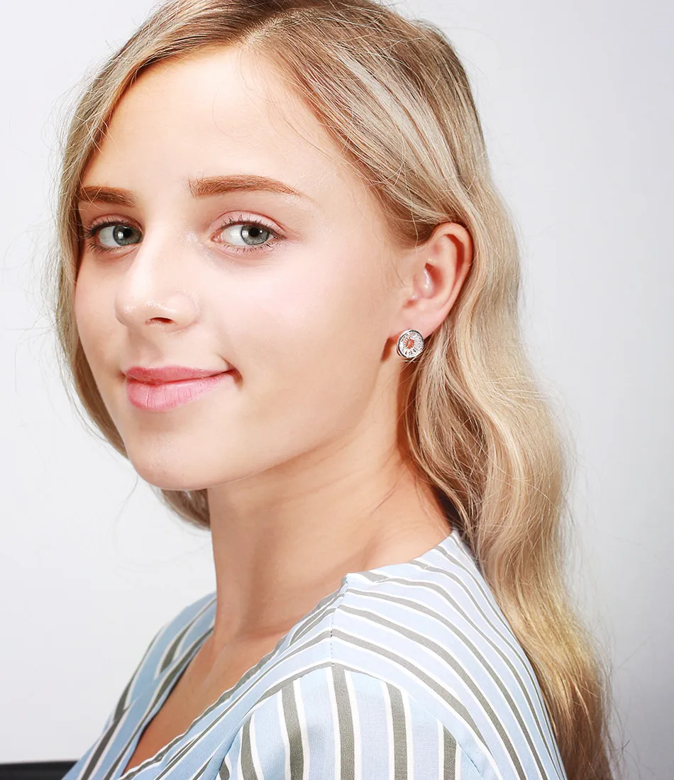 ORSA JEWELS серебряные серьги-гвоздики для женщин круглой формы полые Дизайн AAA кубический циркон маленькие модные серьги девушки ювелирные изделия OE184