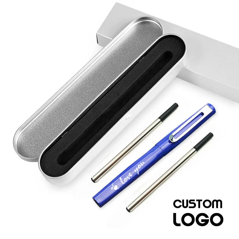 

1pcs High Grade New Design Company Logo Gift Ideas Laser Engraved Metal Pens Customized With Your Logo and Web Url And Contacts