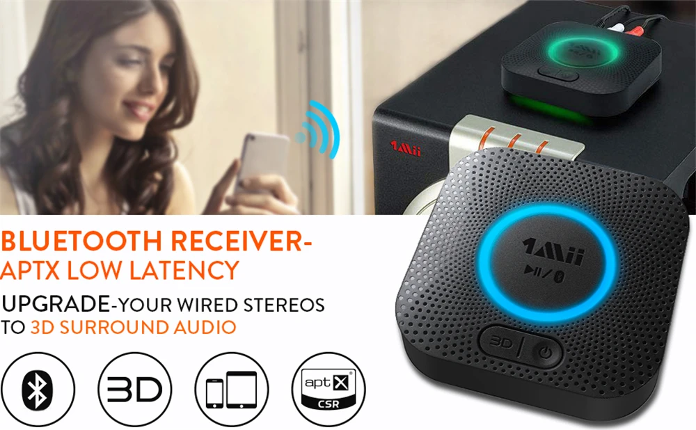 Беспроводной Bluetooth 5,0 приемник аудио адаптер длинный диапазон 50 м RCA AUX 3,5 мм APTX для планшетных ПК ноутбук ТВ смартфон динамик B06