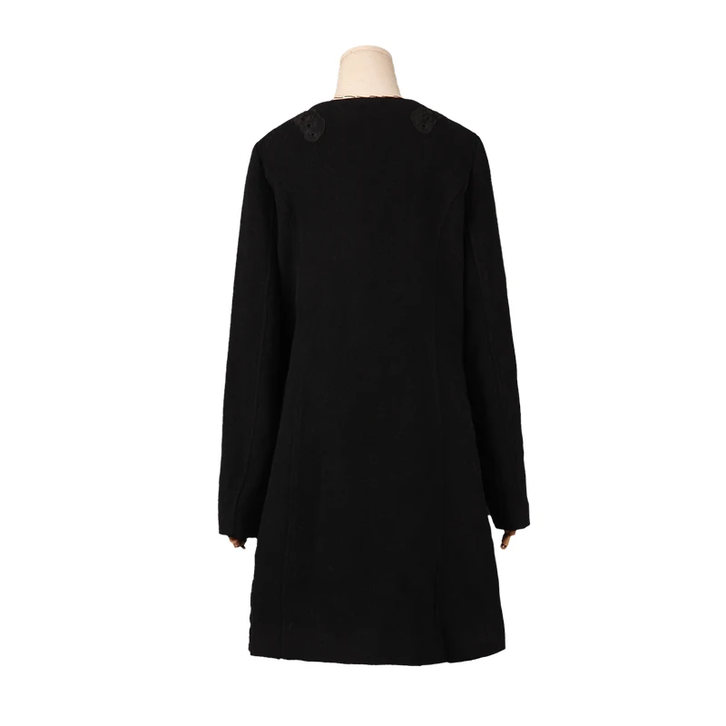 ARTKA женское осенне зимнее винтажное пальто с О вырезом и длинным рукавом на