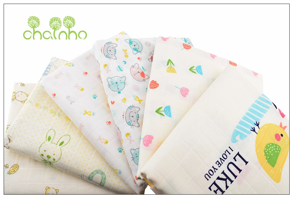 Chainho, мультфильм серии, хлопчатобумажная ткань, двойной слой для DIY шитья и квилтинга Детские банные полотенца, подгузники, нагрудники материал, половина метра