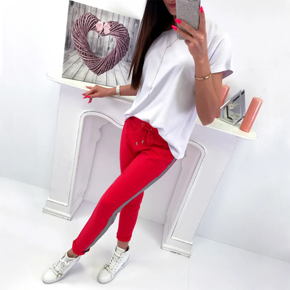 Telotuny women pants Patchwork Daily casual Striped pants women women pants summer pencil pants female JL 20