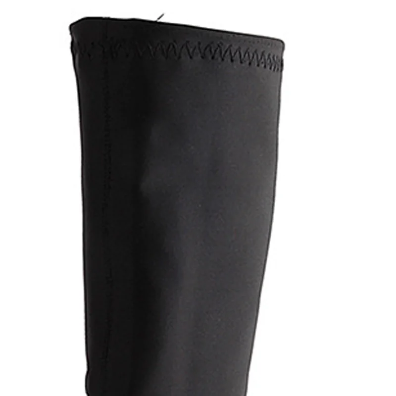 Сапоги до колена из эластичной ткани для девочек Осенняя детская модная черная