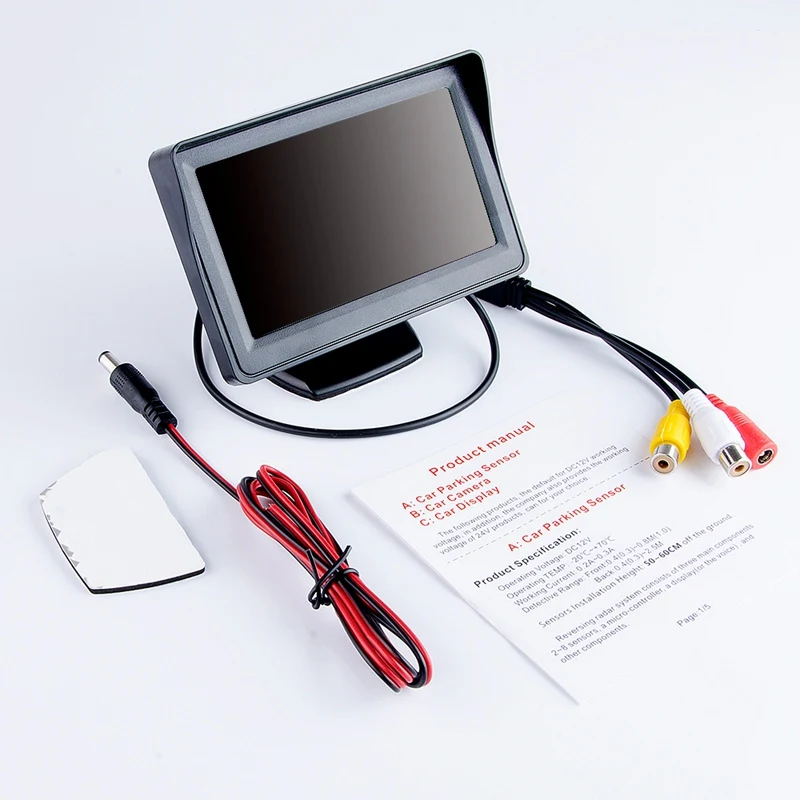 4 3 дюймов Автомобильный Монитор Экран для заднего вида Камера ЖКД на