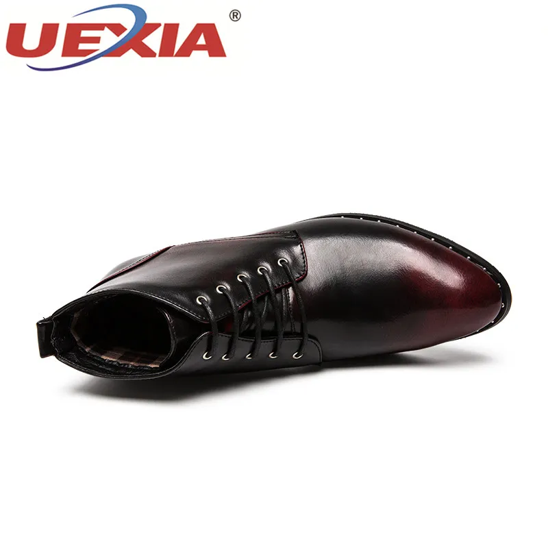 UEXIA 2018 кожа Для мужчин зимние сапоги удобная обувь дезерты Zapatos de Hombre Botas открытый