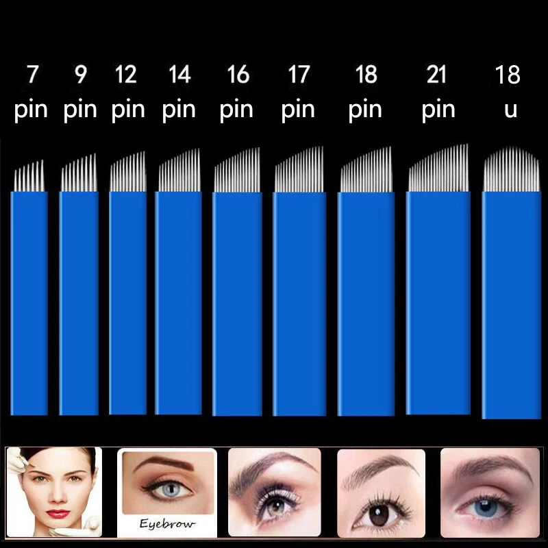200 шт. иглы для микроблейдинга 7 12 контактов|eyebrow tattoo|microblading pen for eyebrowmicroblading needles pin |