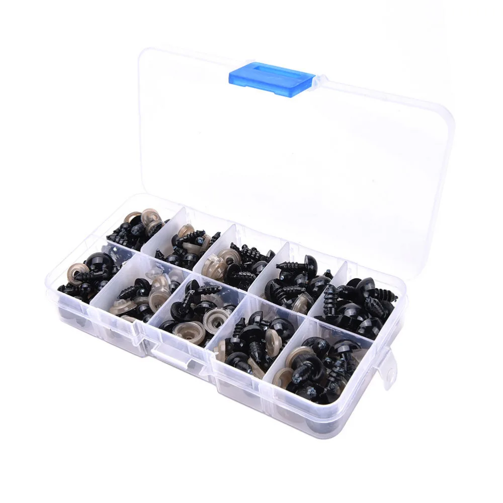 Глаза черные пластиковые безопасные для Мишки Тедди 12 мм 100 шт.|Куклы| |