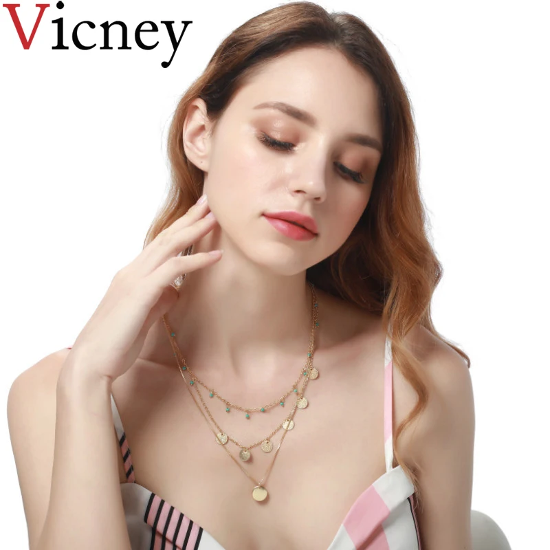 Vicney Новинка Лидер продаж Модные золотистый цвет много слоев блестки Ленточки