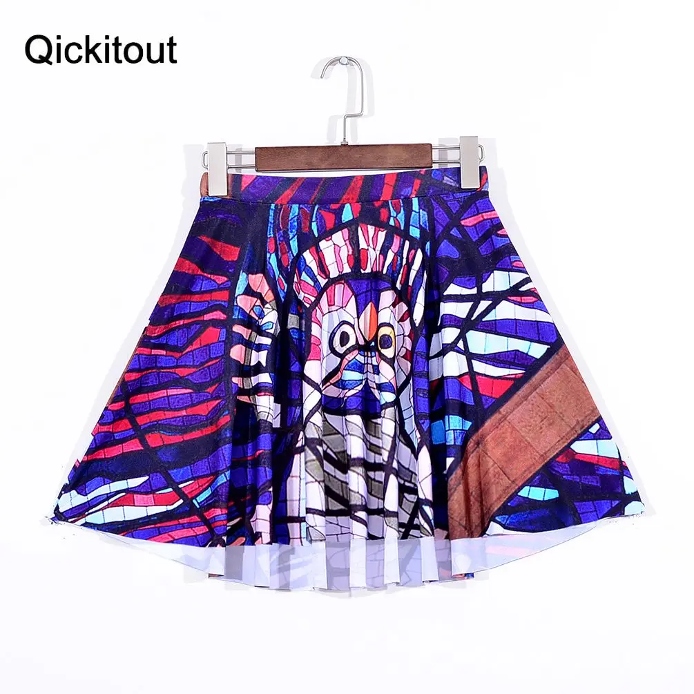 Женская плиссированная юбка с изображением совы ограниченная серия цифровым