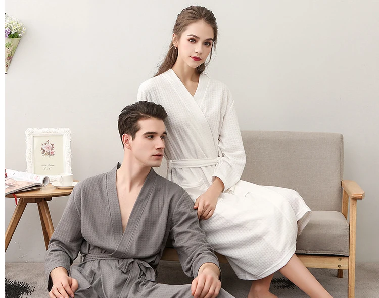 Мужской женский халат, халат, халат размера плюс, M, XL, XXXL, для влюбленных, летний, мужской, женский, для отдыха, халаты, ночные рубашки, пара, Осенний халат, вафельный