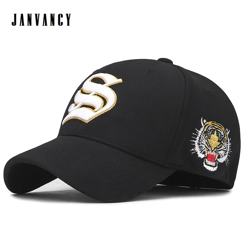 Бейсболка с вышитыми буквами изогнутый козырек головой тигра