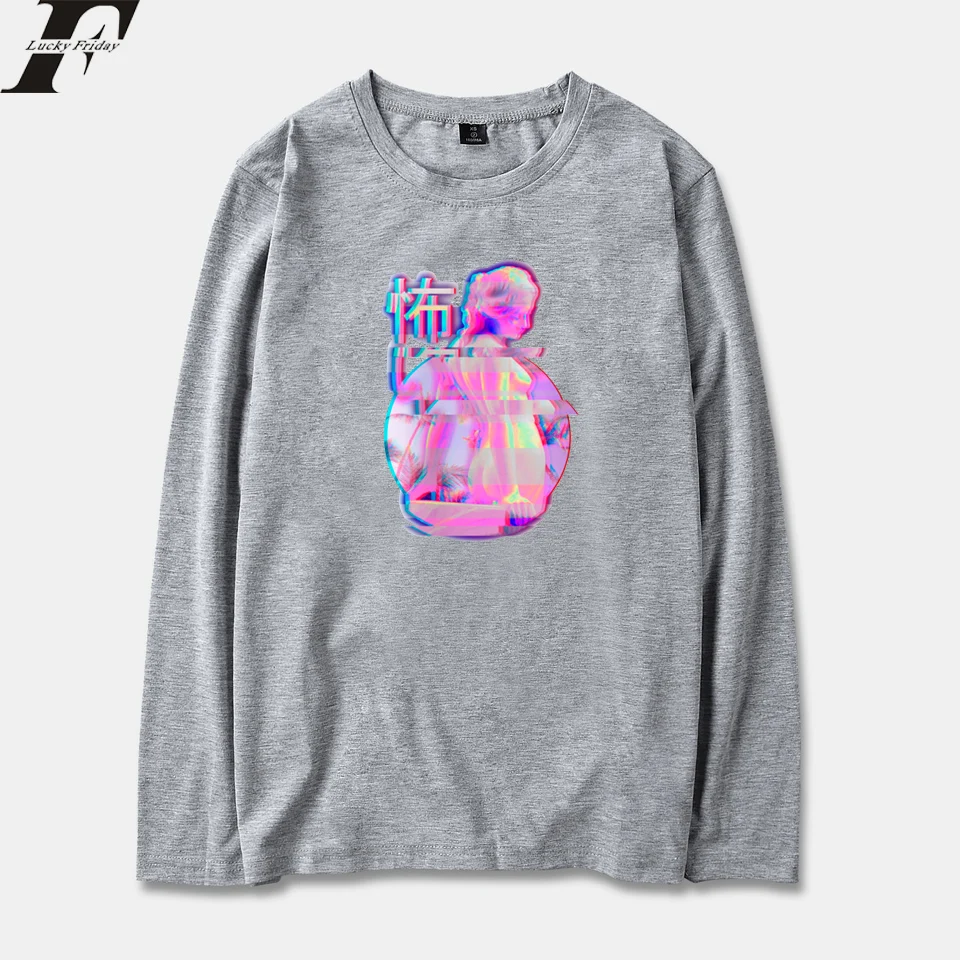 LUCKYFRIDAYF 2018 новый стиль Vaporwave осень лето футболка с длинным рукавом забавная