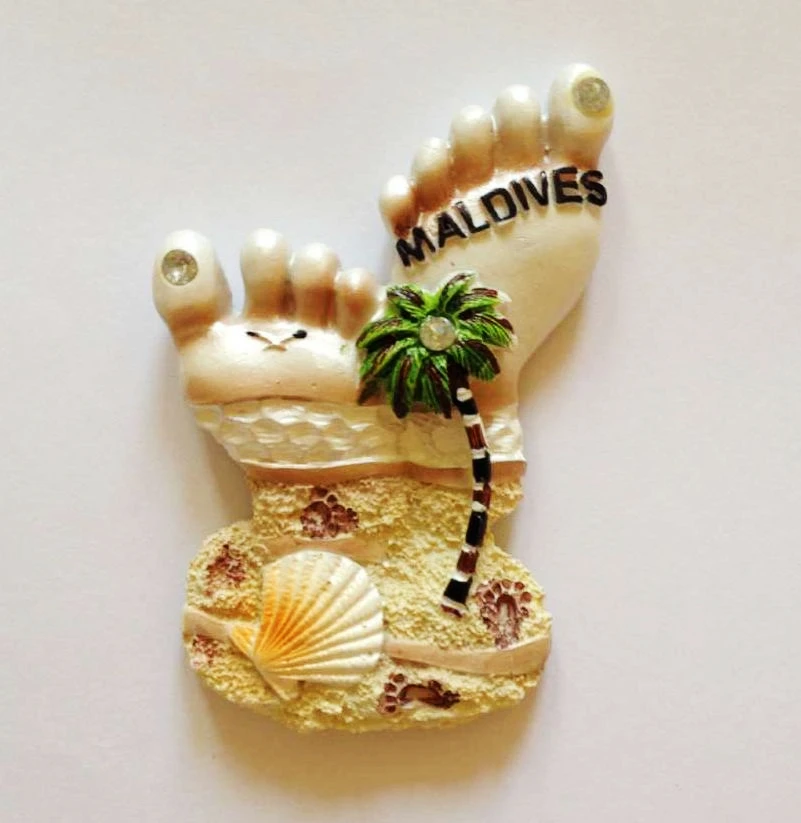 Высококачественные Мальдивские тапочки с якорем и ножками 3D полимерные магниты