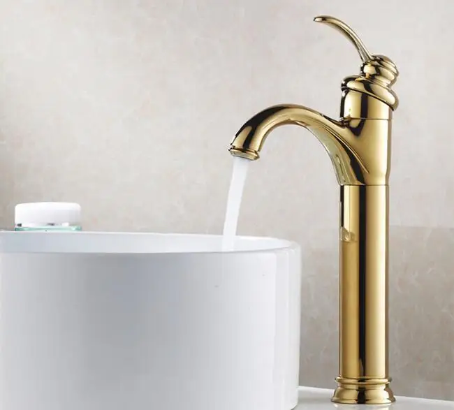 MTTUZK Bathroom Faucet Golden Polished /Black Brass Basin Sink Single Handle Hot and Cold Mixer Water Taps | Обустройство дома