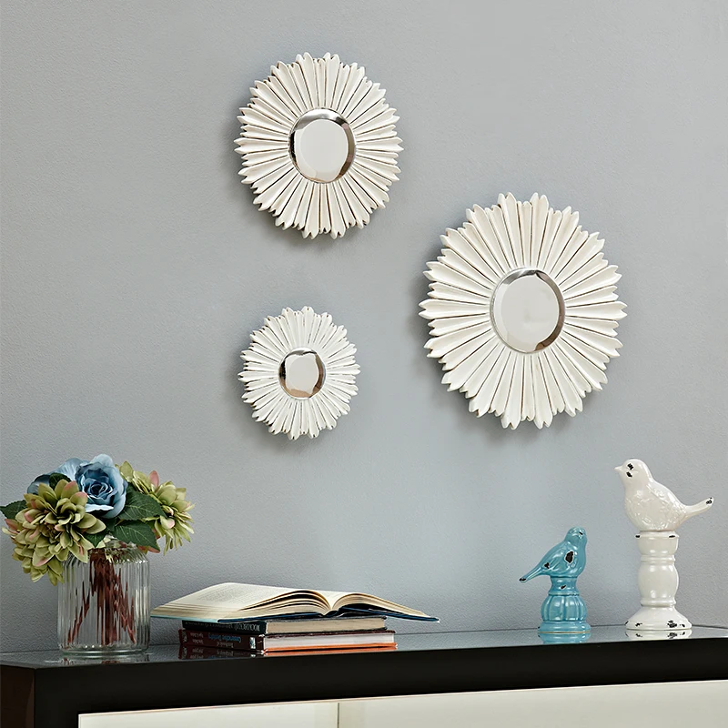 European Resin Decorative Mirror Wall Hanging Crafts Decoeration Hotel Livingroom Corridor Sticker Mural Ornaments Pendant|Наклейки на