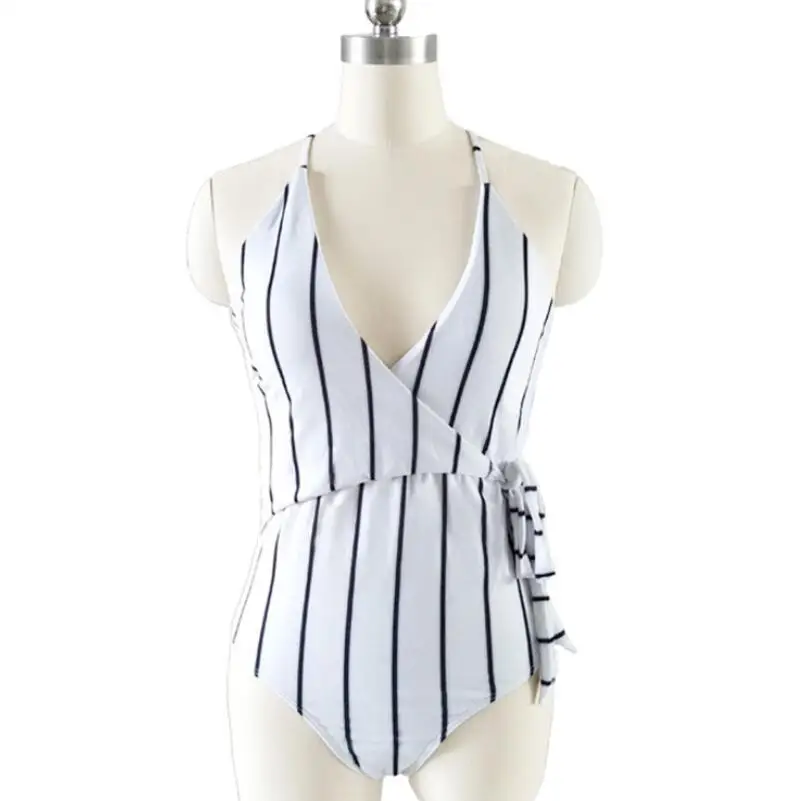 2019 New Vintage One Piece Swimsuit Women Swimwear Push Up Bathing Suit Back Cross Bandage Monokini Beach Wear Retro Swim | Женская