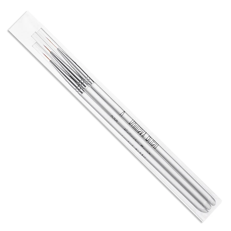 Clear NEW-3Pcs/набор гель для рисования ногтей Лайнер Кисть прозрачная акриловая ручка дизайн ногтей кисточки для маникюра Набор инструментов - Цвет: Clear