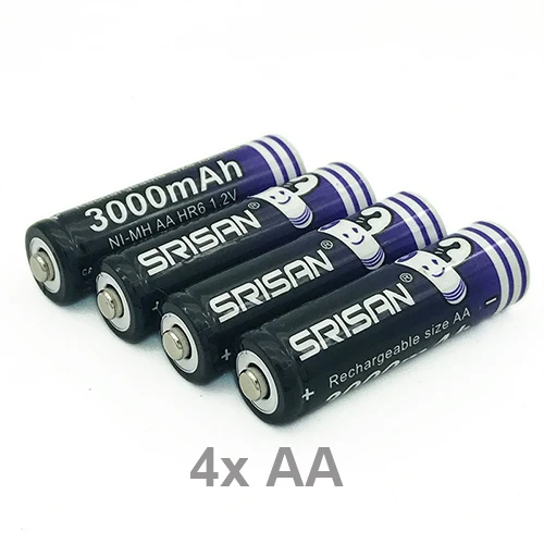 4pcs AA AA 3000mAh 1,2 v Ni-MH аккумуляторные батареи+ AAA 1800mAh 1,2 v аккумуляторные батареи светодиодный игрушечный факел - Цвет: 4pcs AA