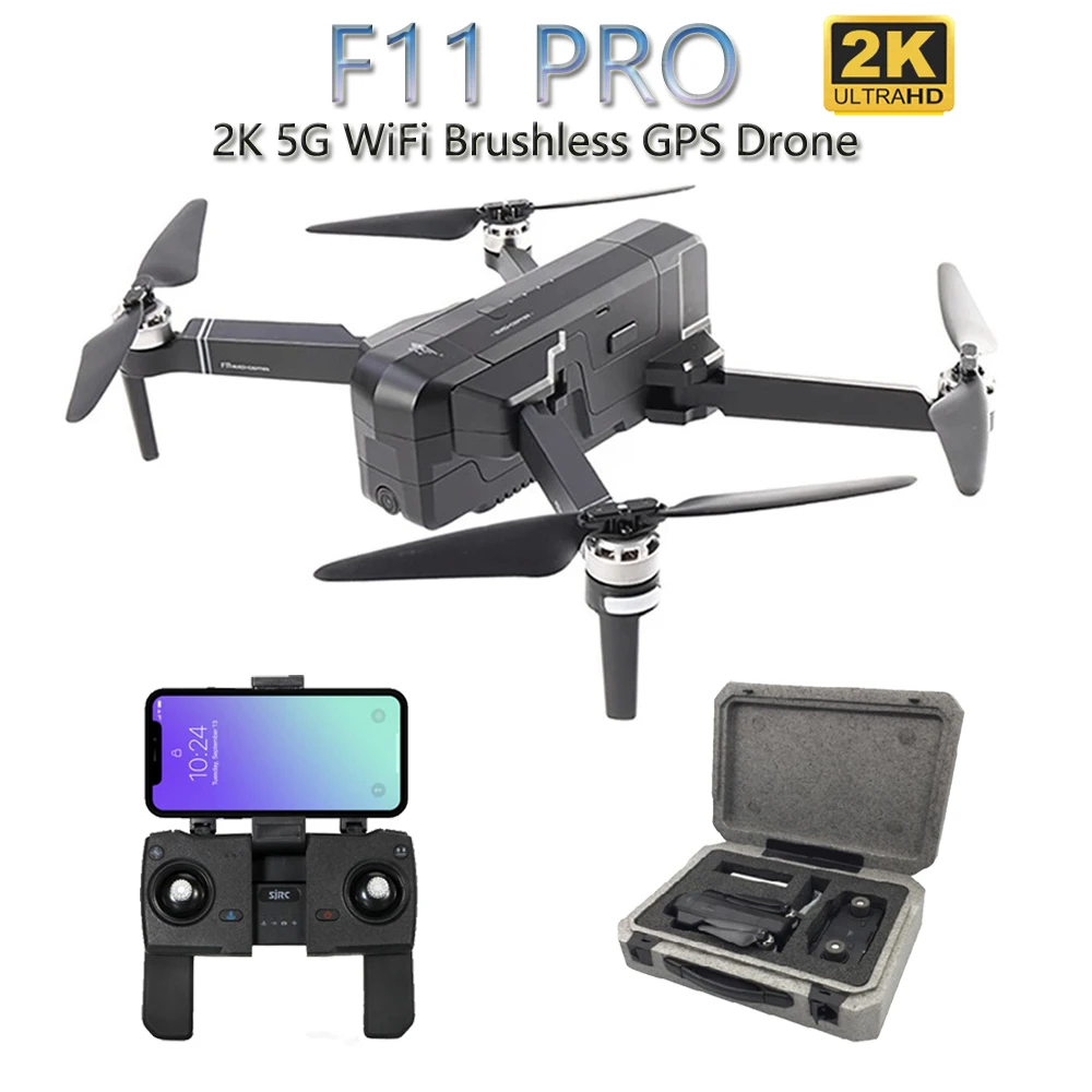 SJRC F11 PRO Радиоуправляемый Дрон с 2 K камерой HD 28 минут время полета 5G дальний WiFi gps