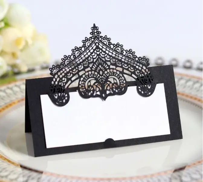 100 шт./лот элегантный стиль бумажный стол визитная карточка лазерная резка