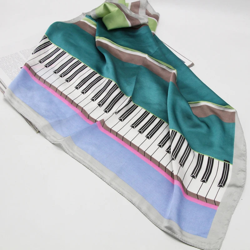 Роскошный фирменный летний шарф в клетку из полиэстера квадратный рифленый