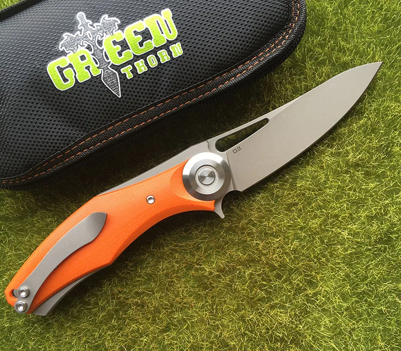 Складной нож Green thorn made Dark Flipper титановое лезвие D2 рукоятка G10 Походный для