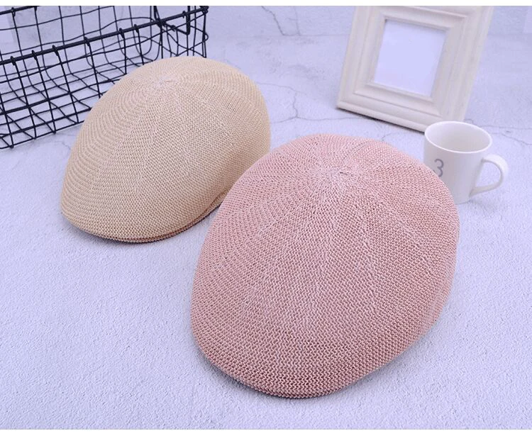 Новая мода лето женский берет шляпа Британский Повседневный кепки Gorras льняные солнцезащитные очки мужской солнцезащитный козырек дышащий соломенный берет кость