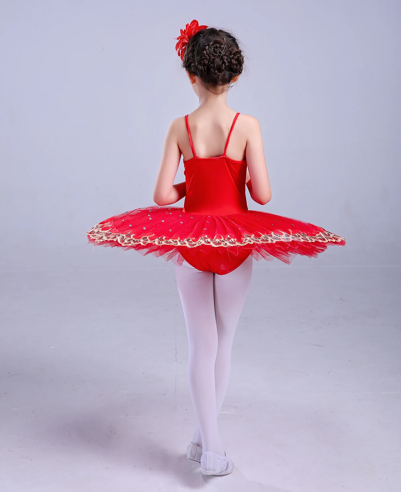 

New Kids Swan Lake Dress Professional Ballet Tutus Pancake Gymnastics Leotard For Girls Child Sequins Performance Dancewear