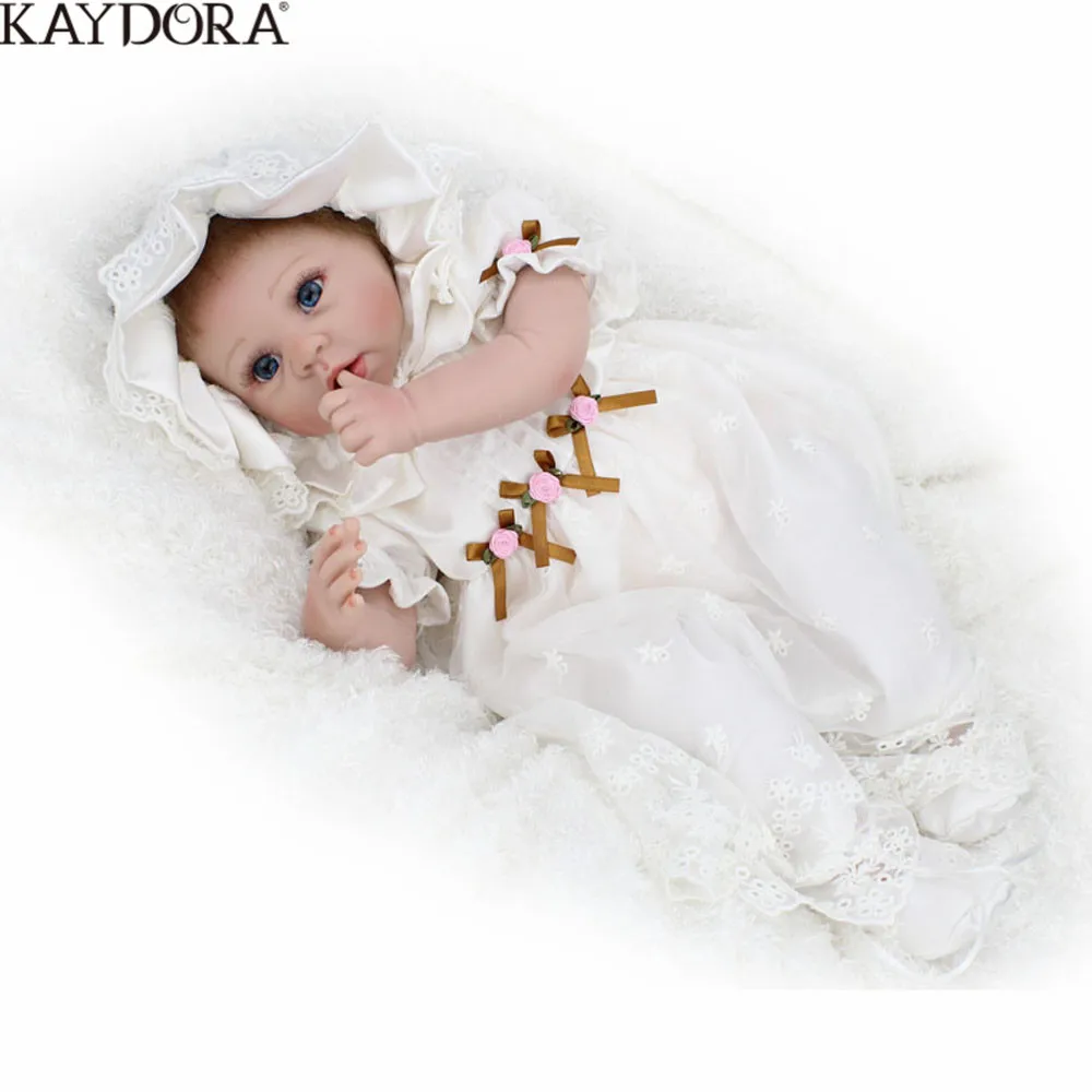 KAYDORA 55 см Reborn Baby силиконовая девочка милые детские куклы новорожденная принцесса куклы прекрасная мягкая ткань тела подарок на день рождения Brinquedos
