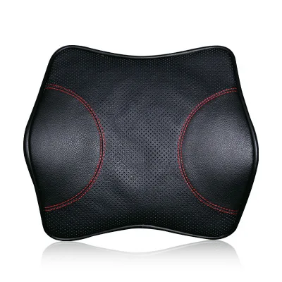 black 1pcs Натуральная кожа Автомобильный подголовник подушка для шеи с эффектом памяти авто защита шеи Подушка для отдыха авто сиденье поясничная подушка - Цвет: black 1pcs