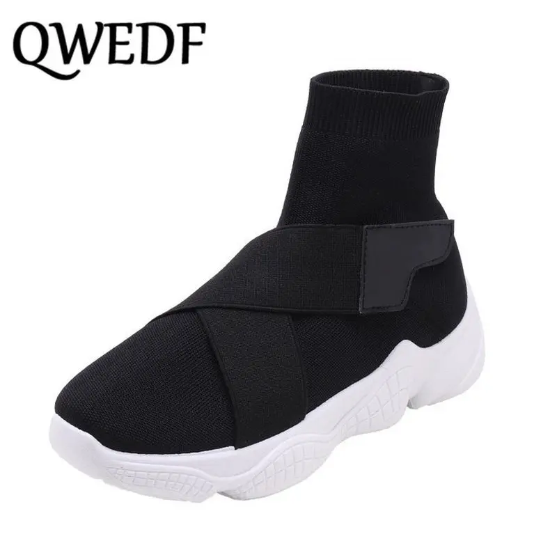 Обувь на платформе спортивная обувь 2019 новые дышащие стрейч FabricTenis Feminino