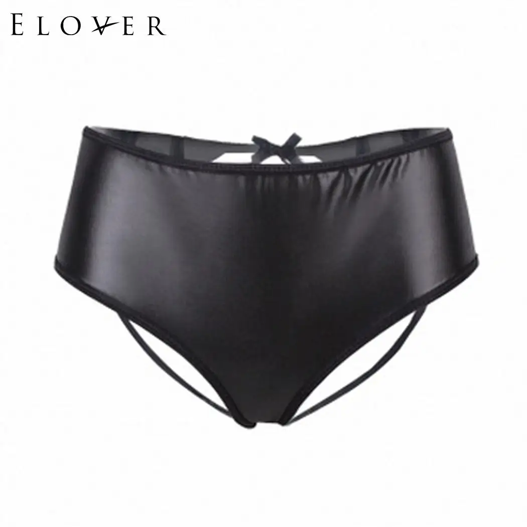 Женское Эротическое белье elelover однотонное нижнее из лакированной кожи с